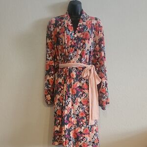 Natori | Women's Floral Long Sleeve Loungewear Robe Sz XXl